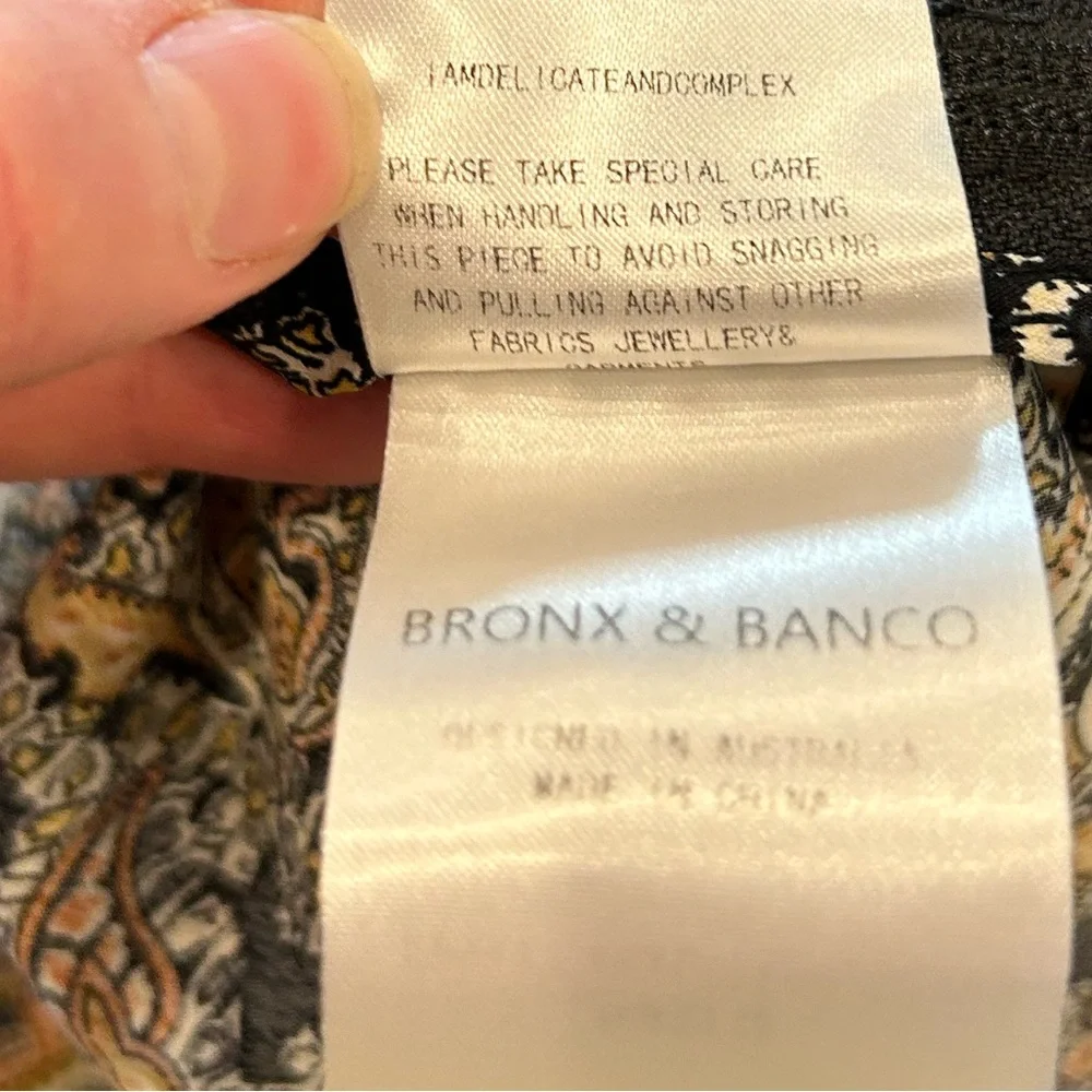 Bronx and Banco Asymmetrical Paisley Dress - Black and Gold - Picture 6 of 11